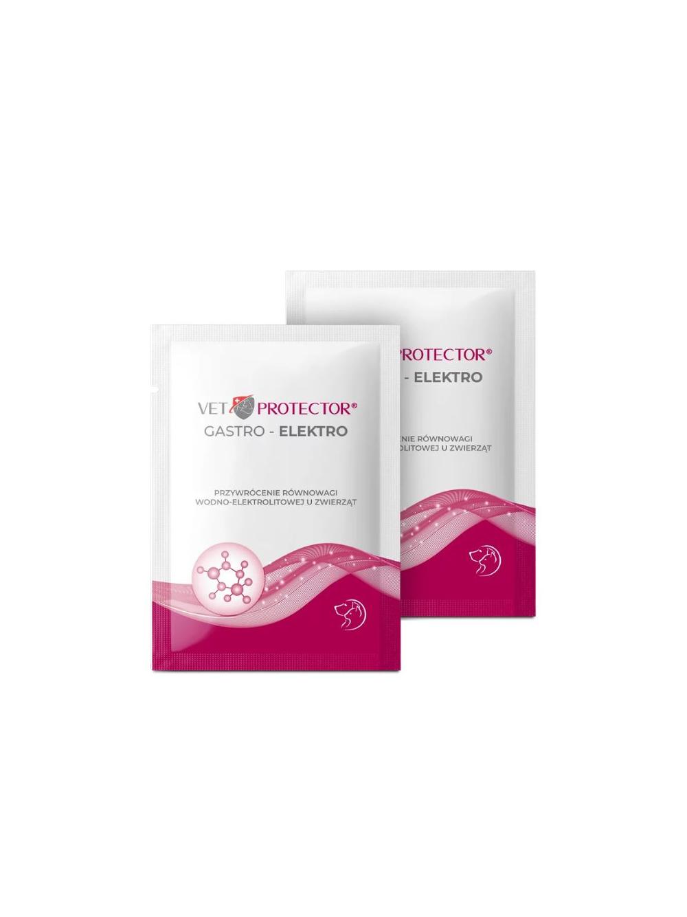 VET PROTECTOR® GASTRO – ELEKTRO – preparat stabilizujący równowagę wodno-elektrolitową w postaci proszku dla psa i kota 3 g
