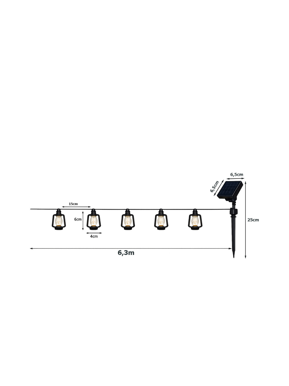 Girlanda ogrodowa solarna - 30 lampionów led