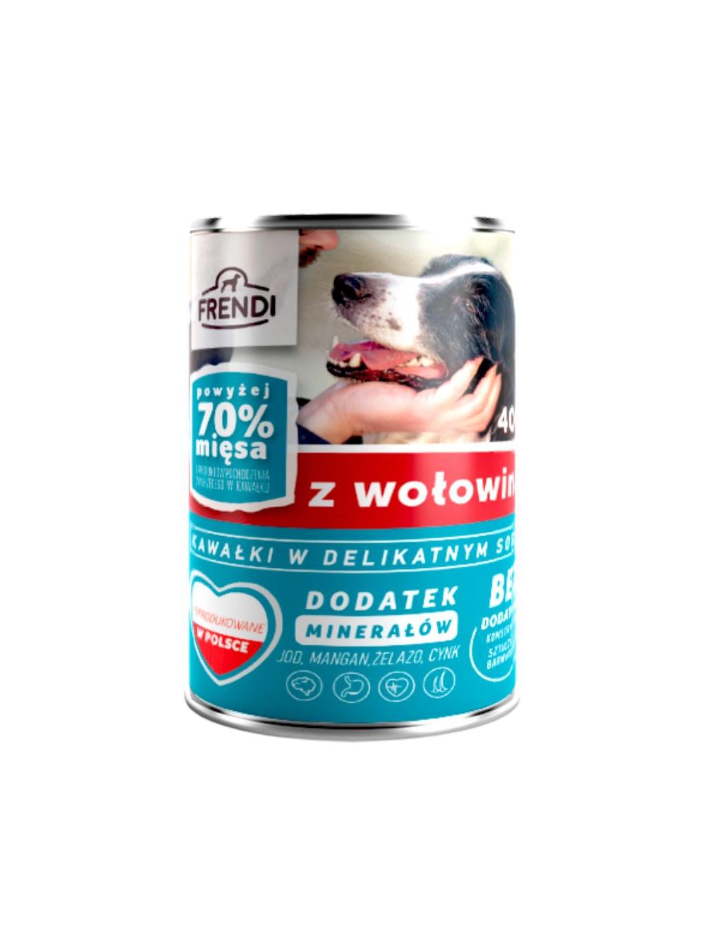 Frendi kawałki w delikatnym sosie z wołowiną 400g dla psa