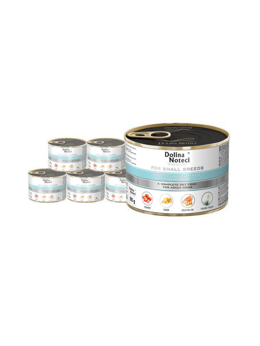 Dolina Noteci PREMIUM dla psów małych ras z cielęciną pomidorami i makaronem 12x185 g