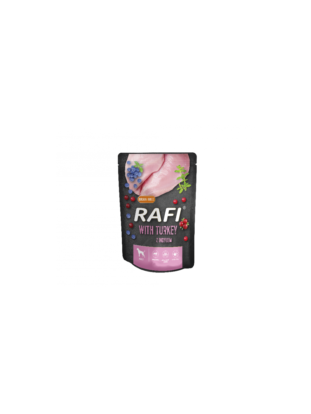 Rafi z indykiem dla psa - saszetka 300g (czarne opakowanie)