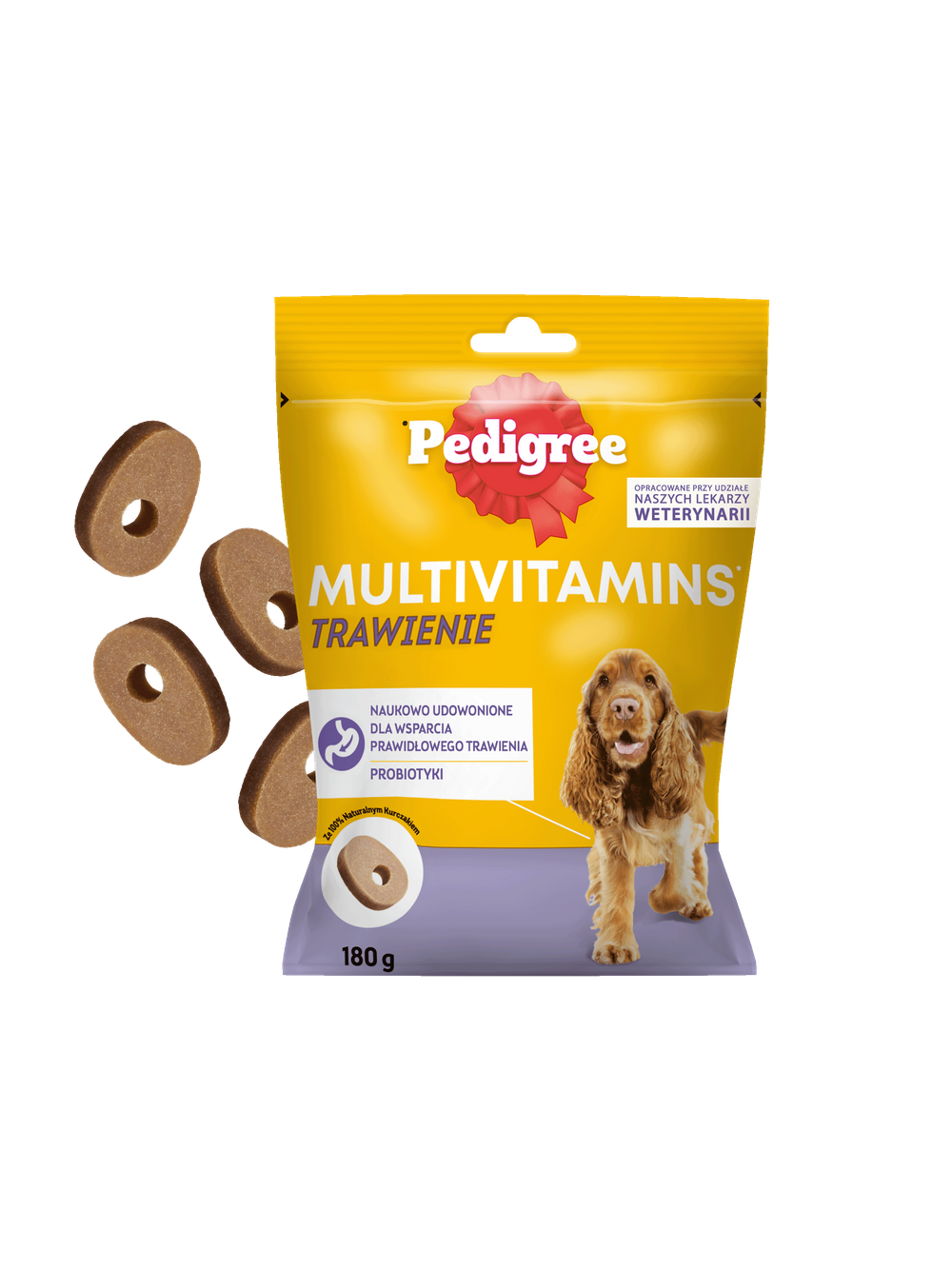 PEDIGREE Multivitamins Trawienie - karma uzupełniająca dla dorosłych psów, o smaku kurczaka 180 g