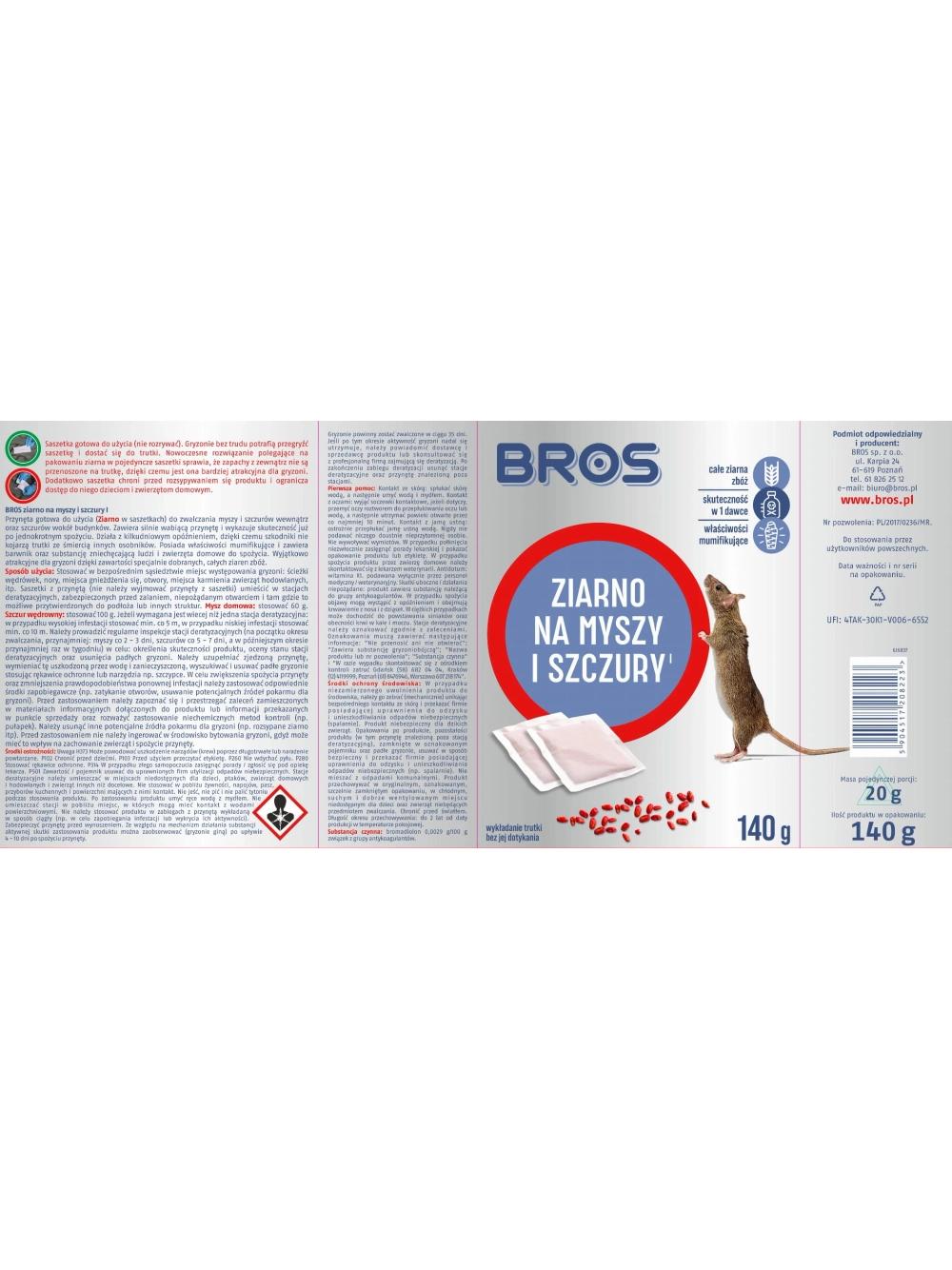 BROS - ziarno na myszy i szczury 140g