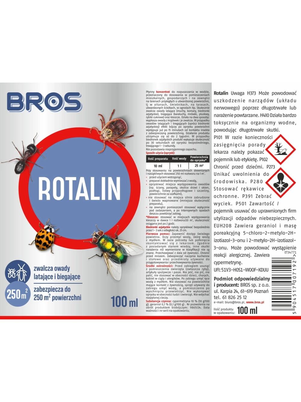 BROS - Rotalin na muchy i kleszcze 100ml