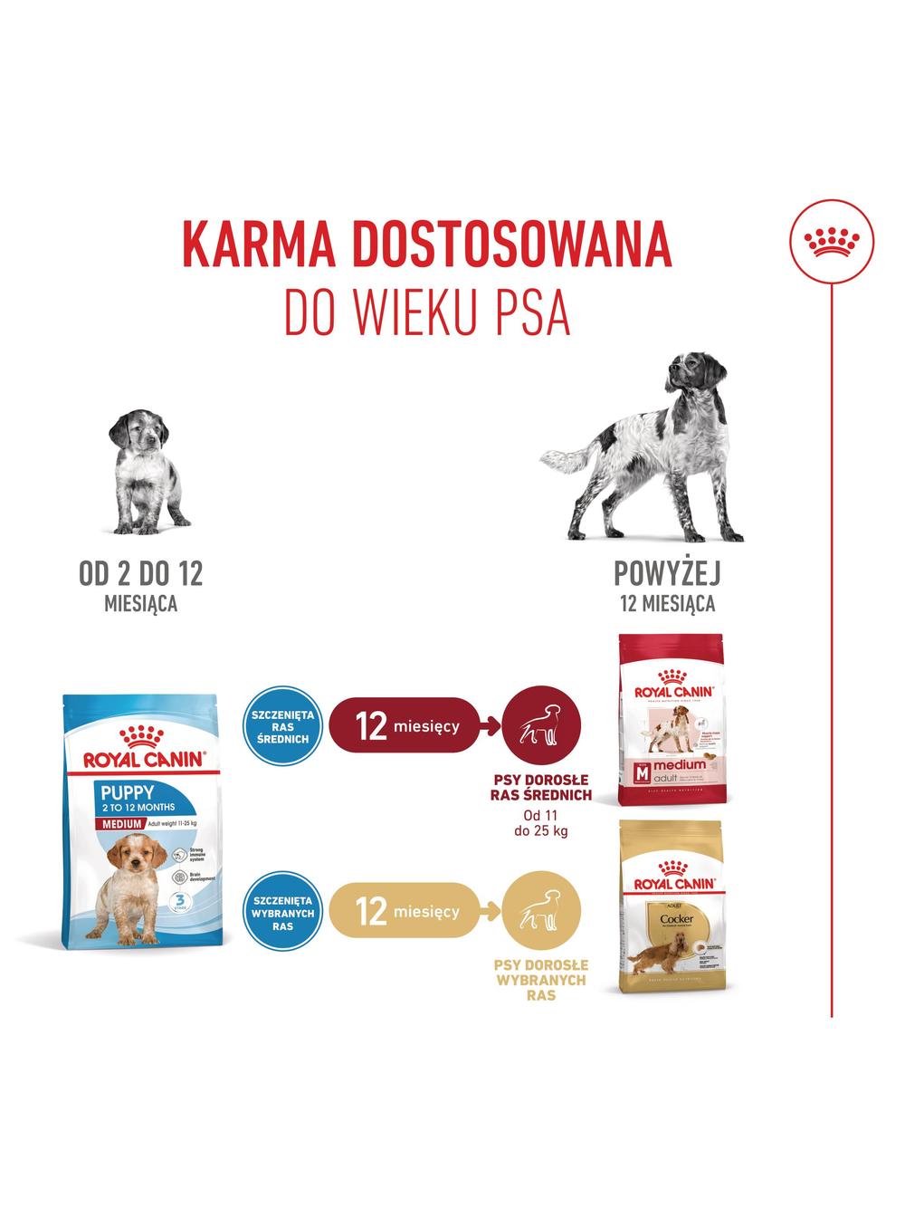 ROYAL CANIN Medium Puppy 15kg karma sucha dla szczeniąt, od 2 do 12 miesiąca, ras średnich