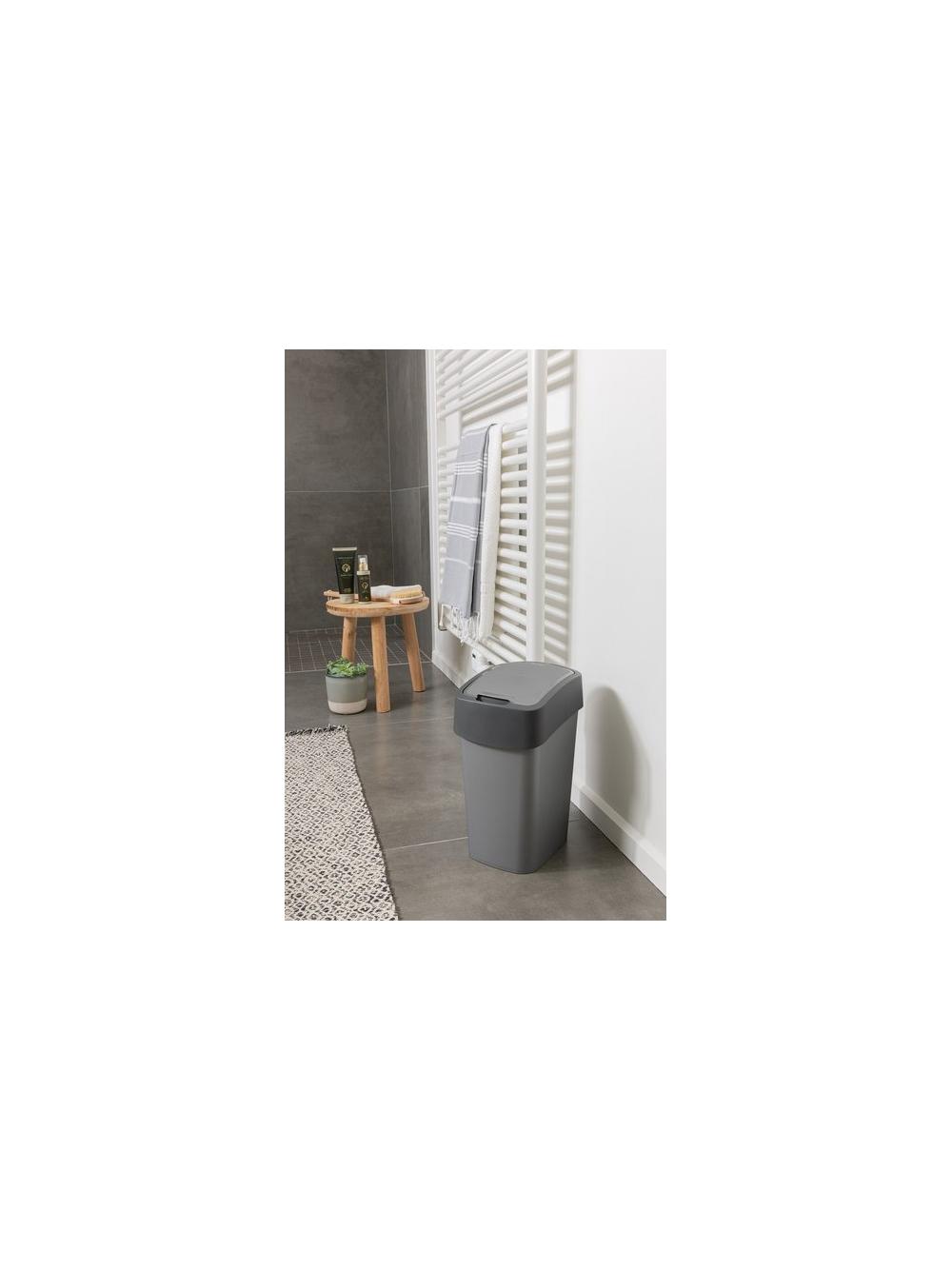 Curver Kosz na śmieci "FLIP BIN" 10L Srebrny/grafit