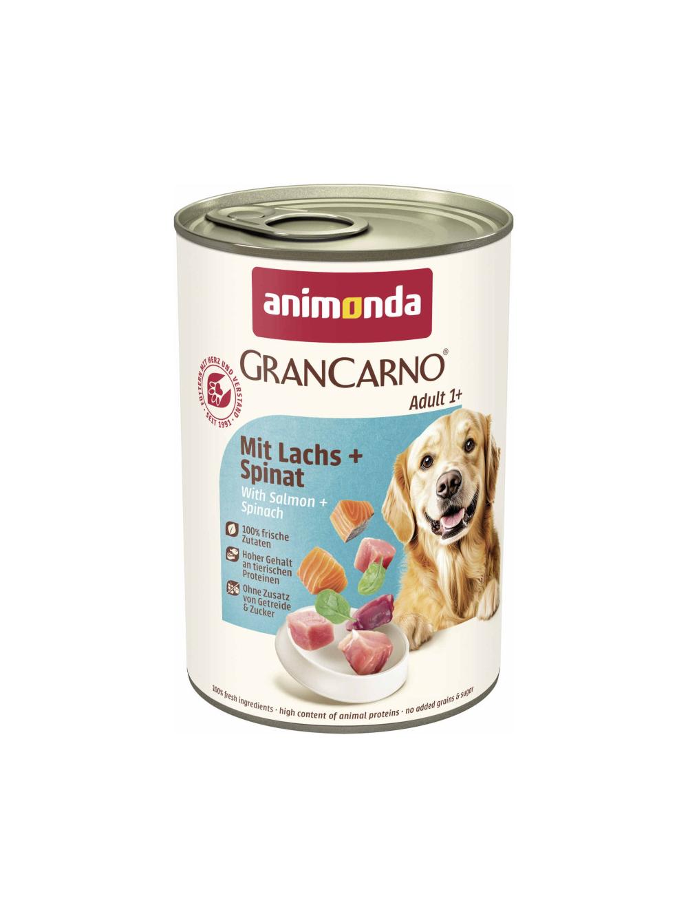 ANIMONDA GranCarno Adult Dog smak: Łosoś + szpinak 400g