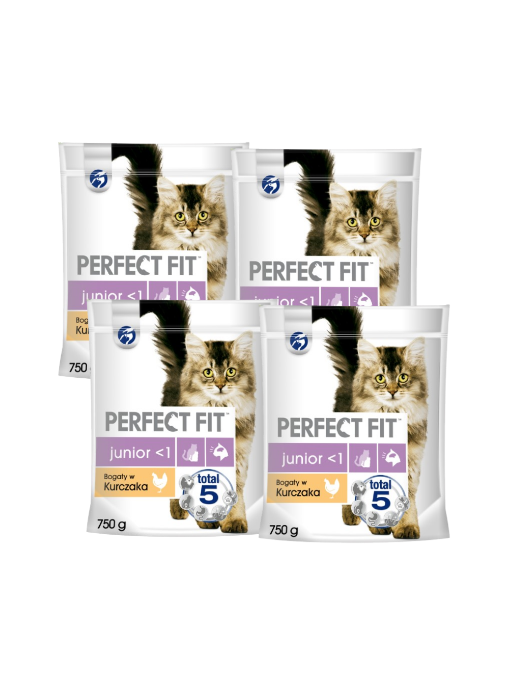 PERFECT FIT (Junior) 4x750g Bogaty w kurczaka - sucha karma dla kota