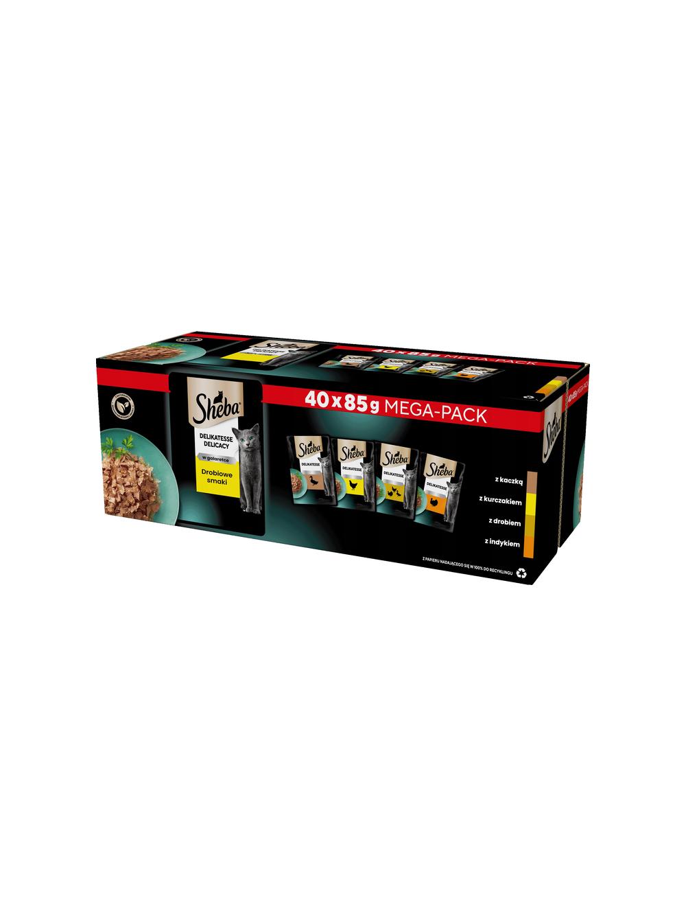 Sheba Delicacy Drobiowe Smaki w galaretce - mokra karma dla kota 40x85g