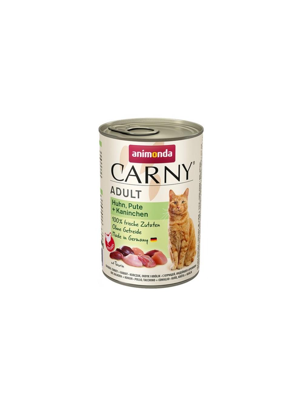 ANIMONDA Cat Carny Adult smak: kurczak, indyk, królik 6x400g