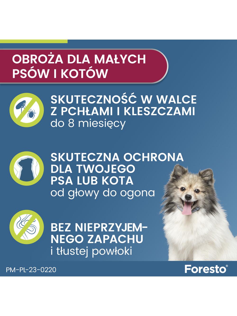 ELANCO Foresto Obroża dla kotów i psów poniżej 8kg+TRIXIE Szczypce do usuwania kleszczy 9cm