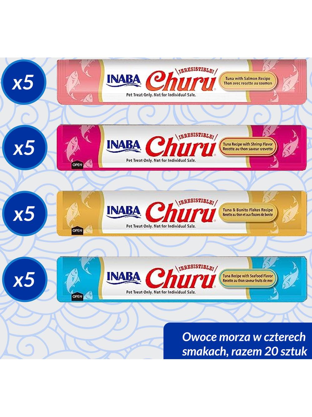 INABA  Churu dla kota - mix z Owocami Morza 20x14g