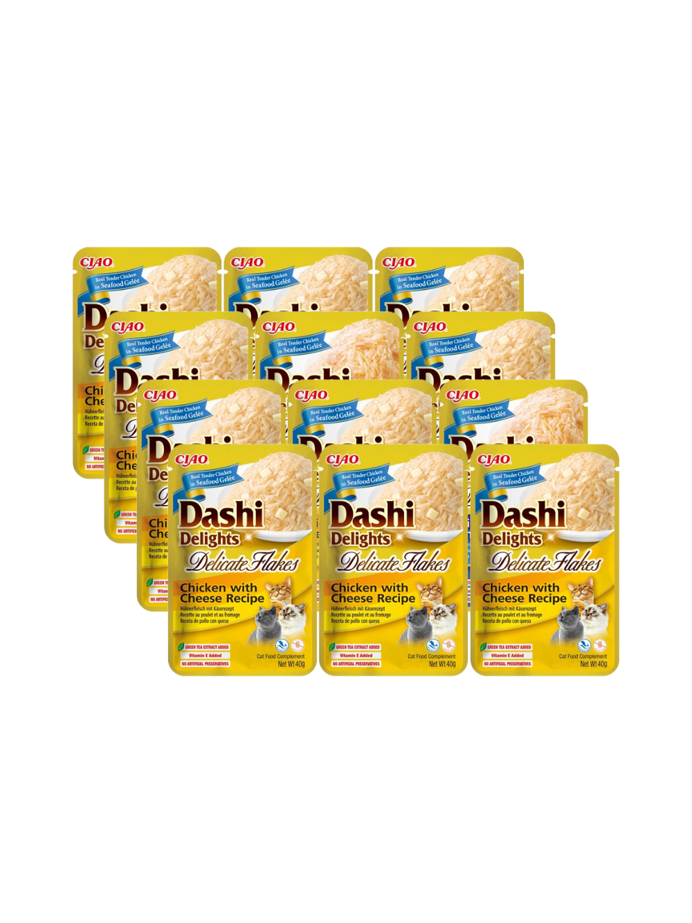 INABA Dashi Delights Delicate Flakes Chicken with Cheese Recipe 12x40g