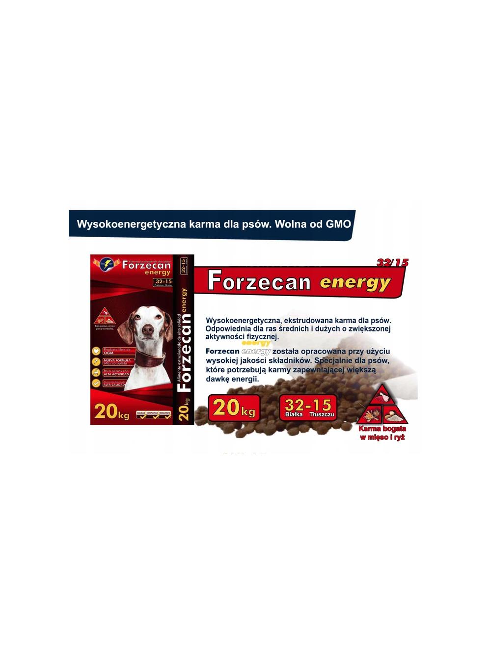 Forzecan Energy 51% mięsa BezGMO 18,8kg / Opakowanie uszkodzone (6344) !!!!!