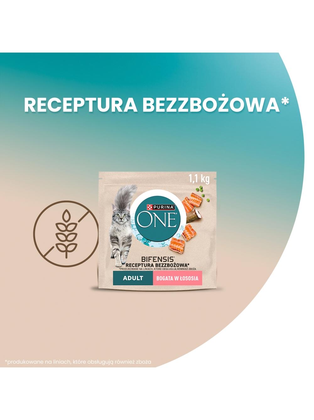 PURINA ONE Bifensis Adult Karma dla kotów dorosłych bogata w łososia 1,1 kg
