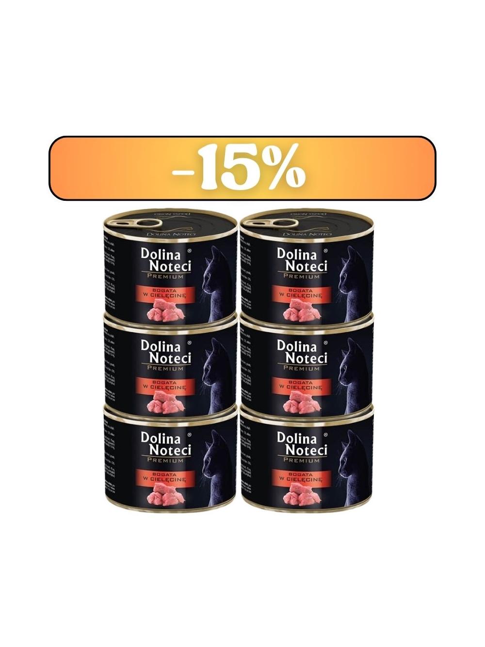 Dolina noteci Premium dla kota bogata w Cielęcine 6x185g