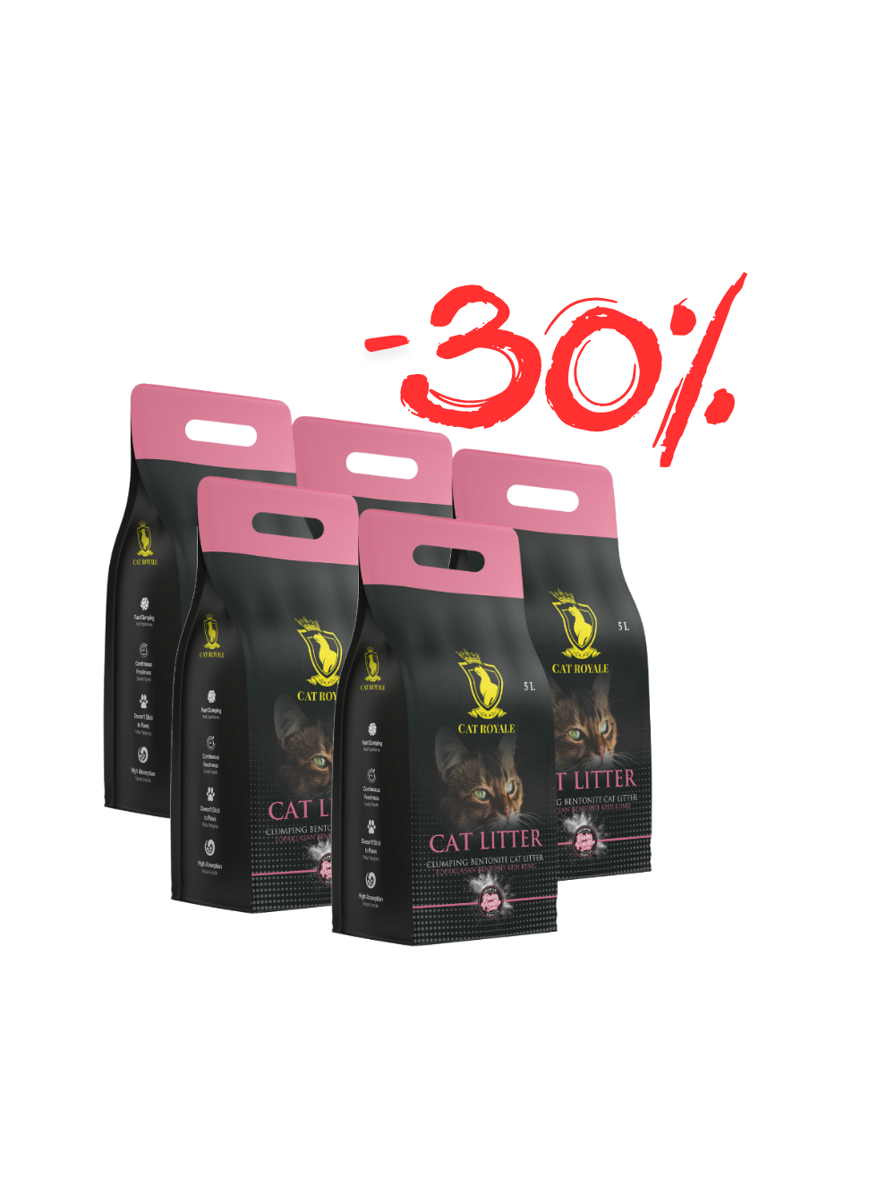 Cat Royale Baby Powder żwirek bentonitowy 25l (5x5l)