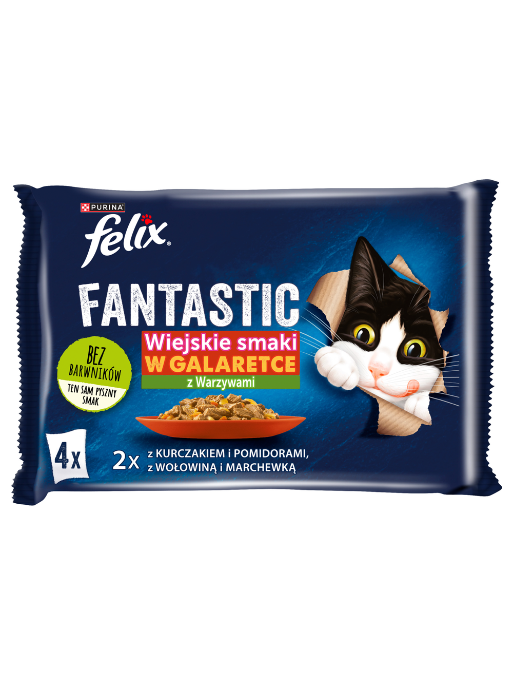 FELIX Fantastic w galaretce z kurczakiem i wołowiną 12x(4x85g)