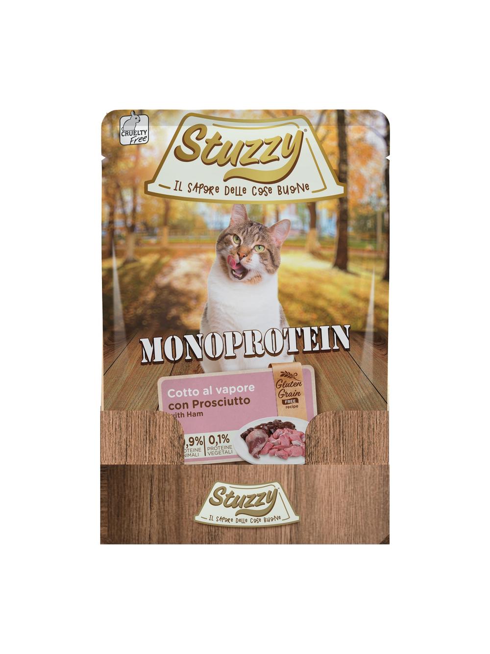 Stuzzy Monoprotein, karma mokra, dla kota, świeża szynka, 85 g, saszetka