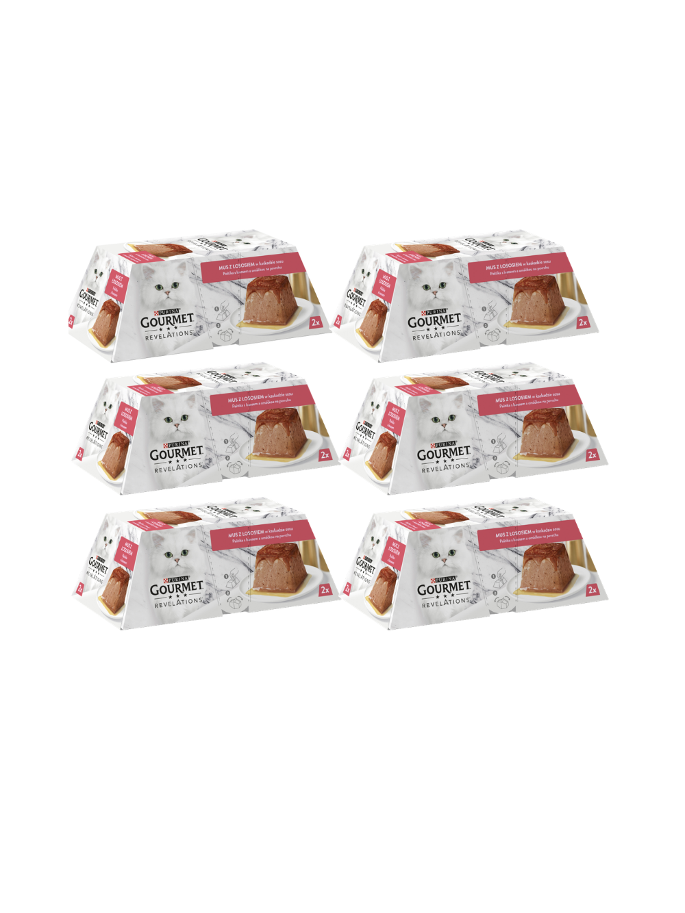 Gourmet Revelations Karma dla kotów mus z łososiem 12x57g (6x2x57g)