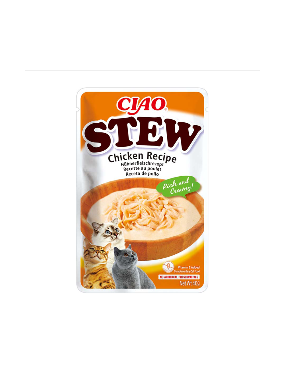 INABA  Cat Ciao Stew - kremowa potrawka dla kota o smaku kurczaka 40g