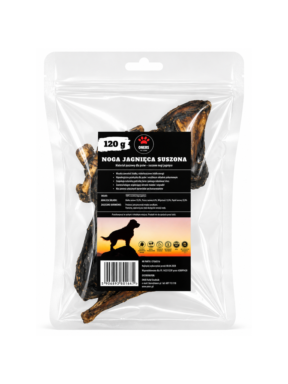 ONERS noga jagnięca suszona 120g