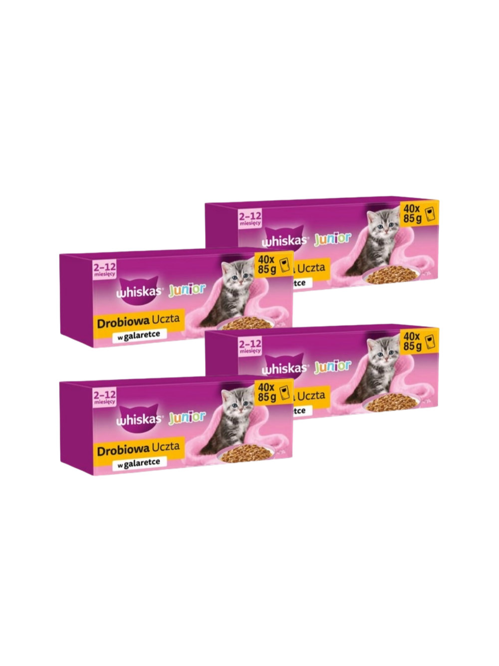 WHISKAS Junior Drobiowa uczta w galaretce - mokra karma dla kota - 160x85g
