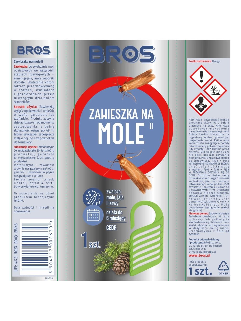 BROS – Zawieszka na mole cedrowa 1szt.