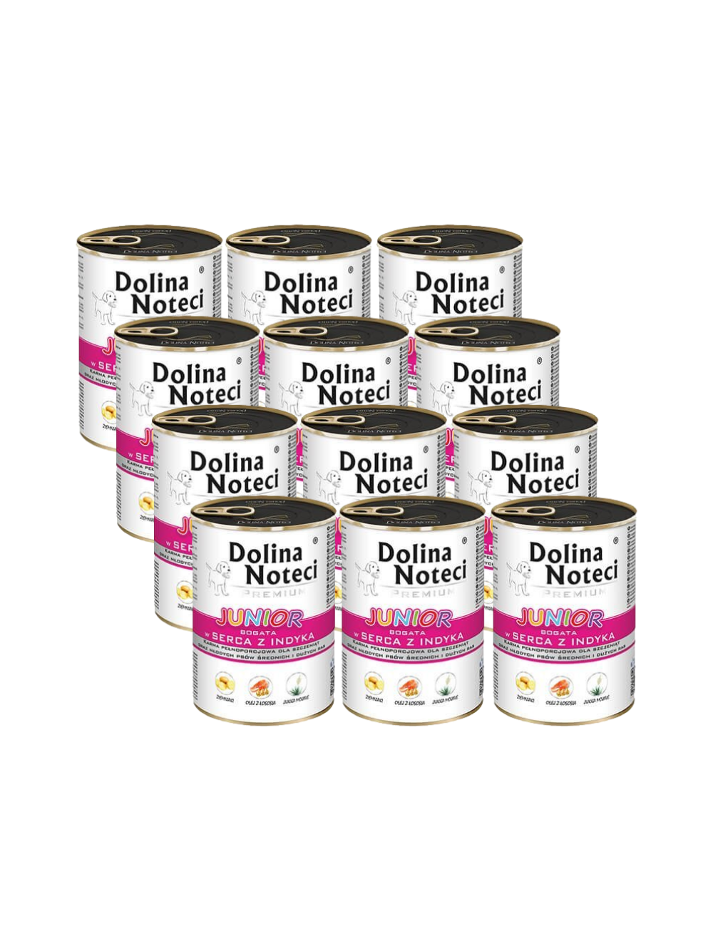 DOLINA NOTECI PREMIUM Junior bogata w serca indyka 12x400g
