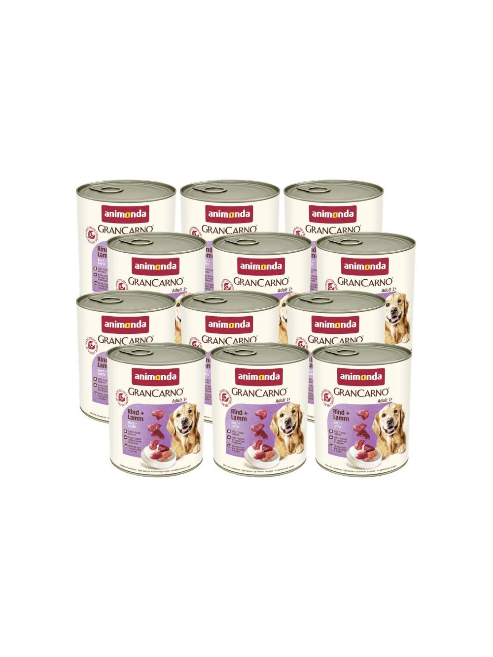ANIMONDA GranCarno Adult Dog smak: Wołowina + jagnięcina  12 x 800g