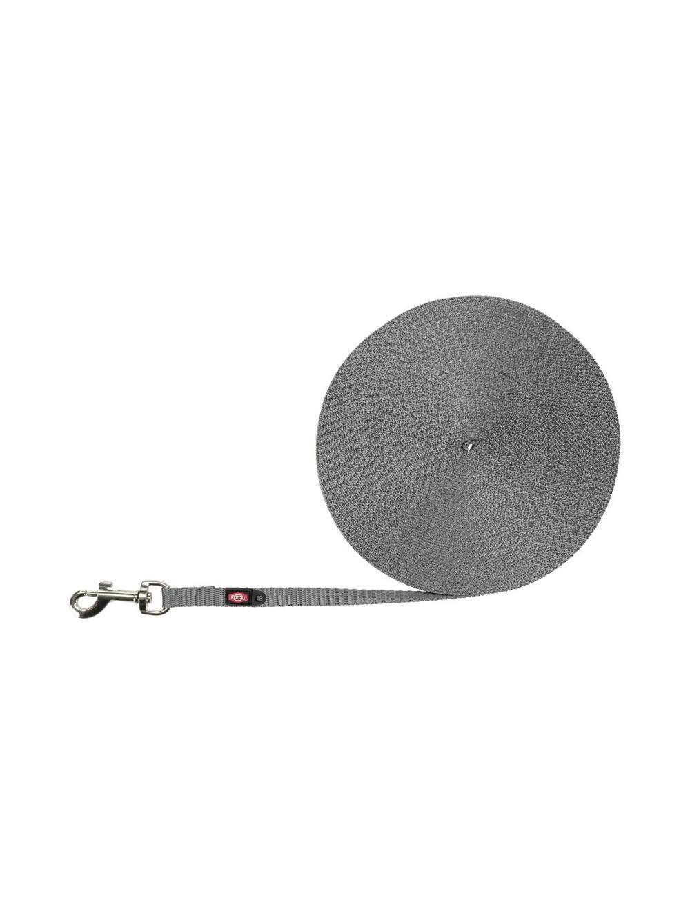 TRIXIE Smycz treningowa dla małych psów, taśma parciana, XS–S: 15m/10mm, bardzo lekka, grafit