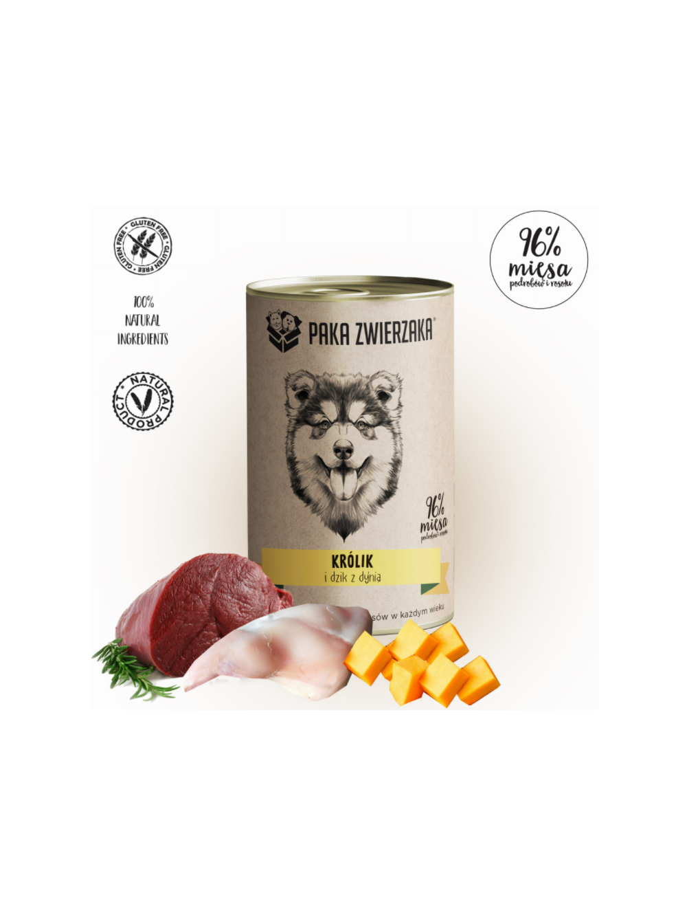 Paka Zwierzaka Królik i dzik z dynią (400g)