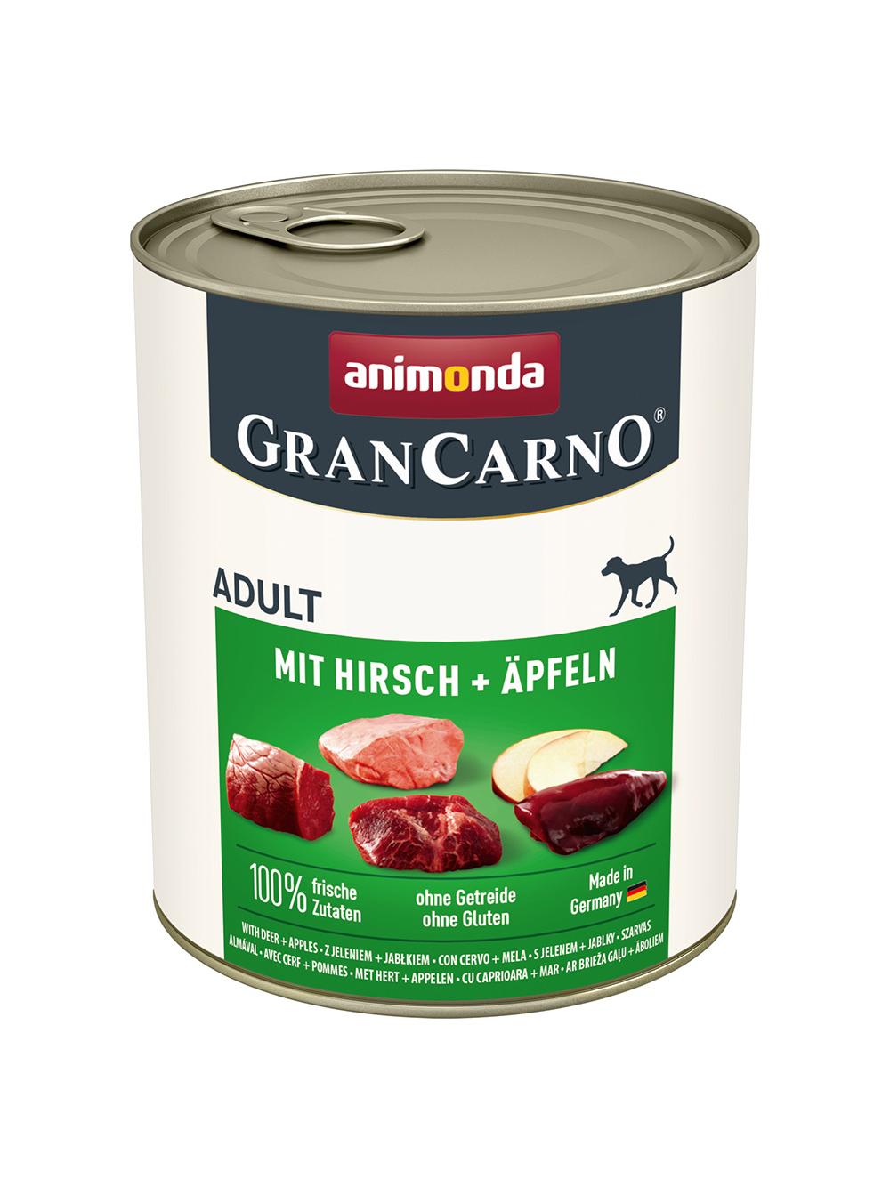 ANIMONDA GranCarno Adult Dog smak: Jeleń + jabłko 12x800g