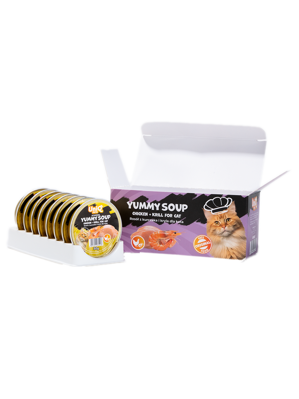 UNIQ PETS KARMA MOKRA DLA KOTA ROYAL CHICKEN rosół z kurczaka i kryla 30 g x 8 szt
