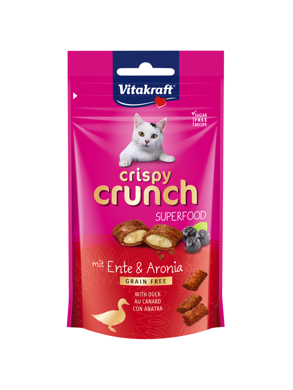 Vitakraft CRISPY CRUNCH z kaczką i aronią dla kota 60g