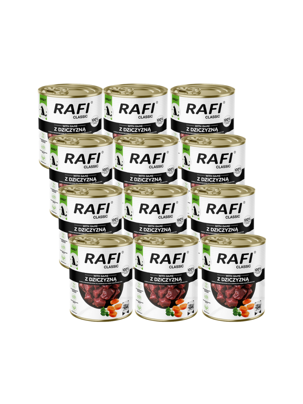 DOLINA NOTECI Mokra karma dla psa Rafi Classic z dziczyzną 12x800g