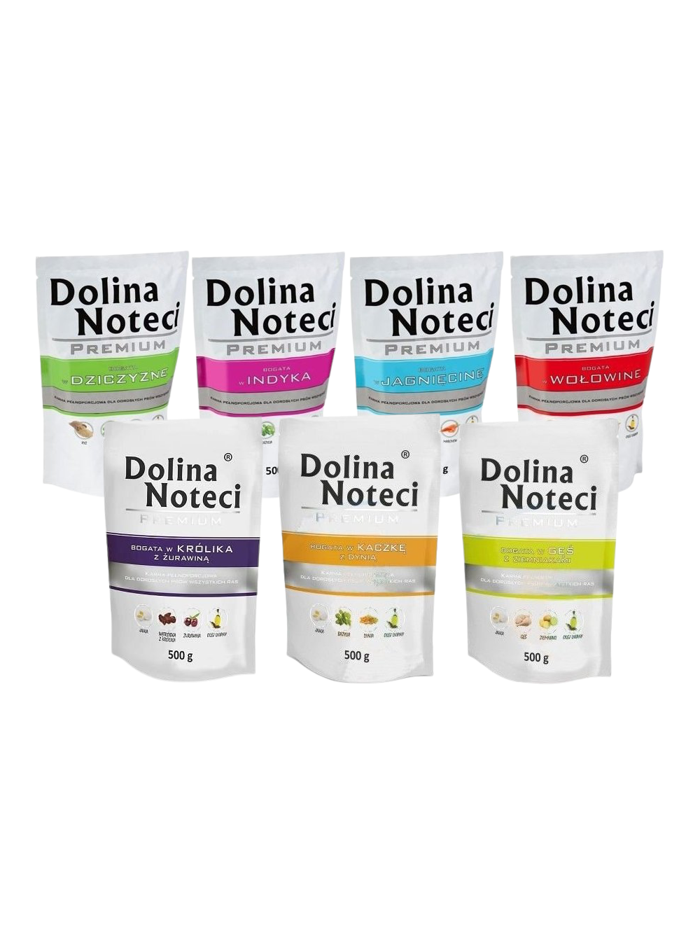 Dolina Noteci PREMIUM dla psa mix smaków bez ryb i kurczaka 20x500g