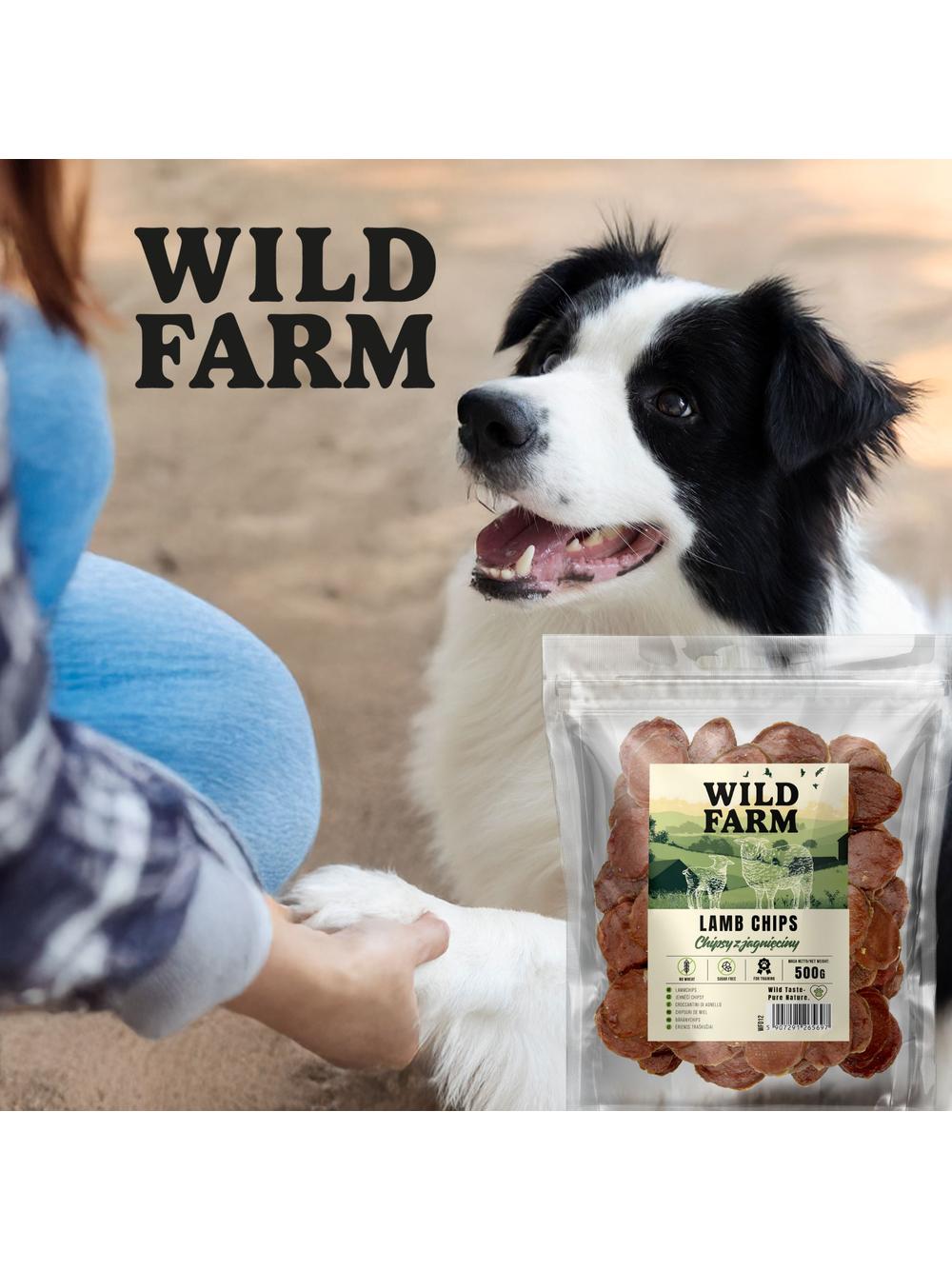 WILD FARM Chipsy z jagnięciny 500g przysmak dla psa