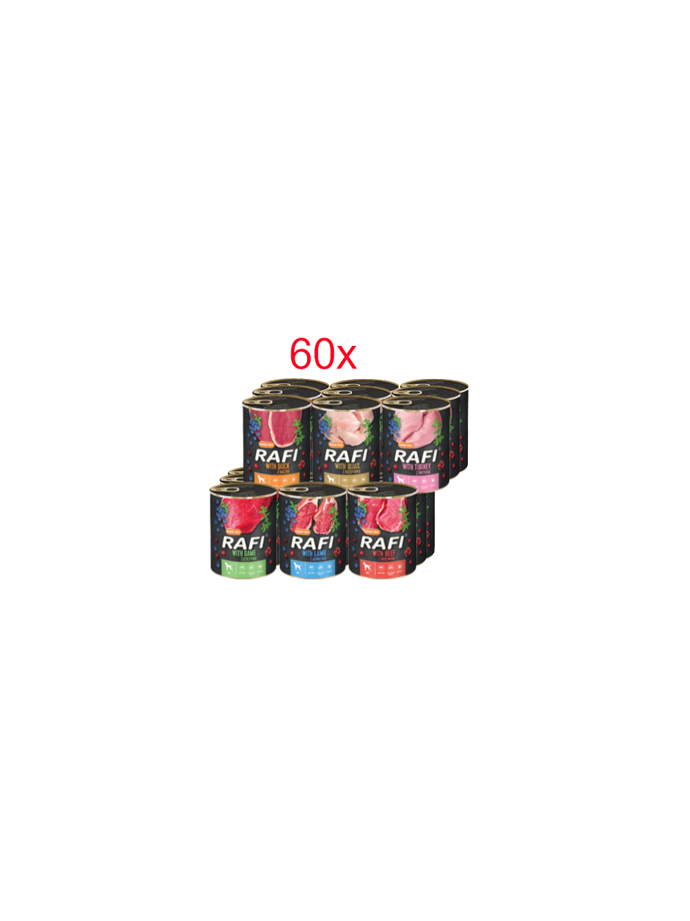 DOLINA NOTECI Rafi dla psa mix smaków 60x400g