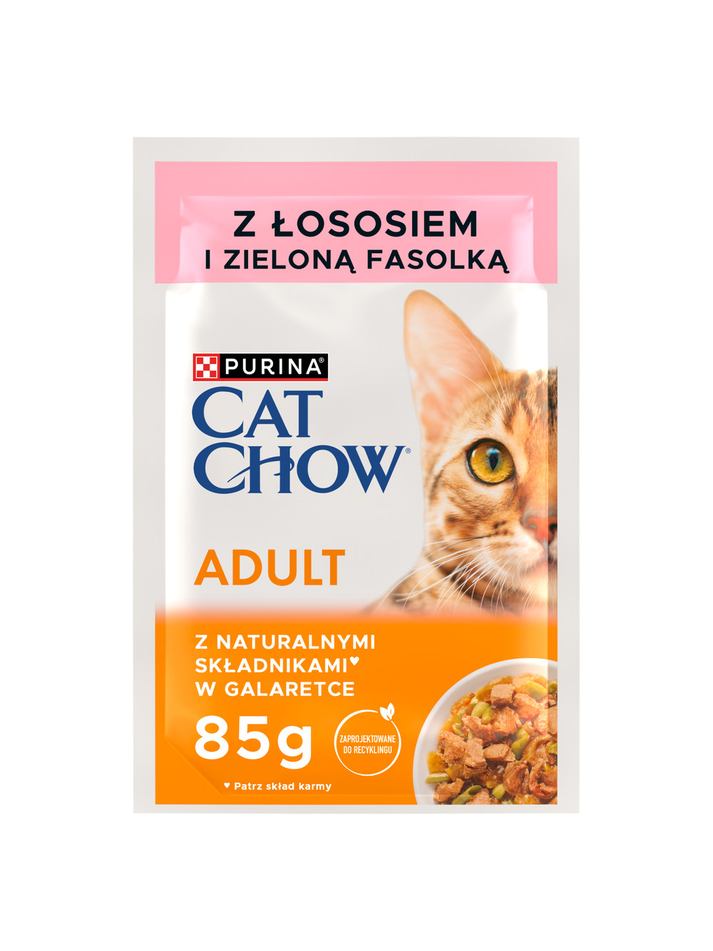 PURINA Cat Chow Adult Karma dla kotów z łososiem i zieloną fasolką w galaretce 10x85g