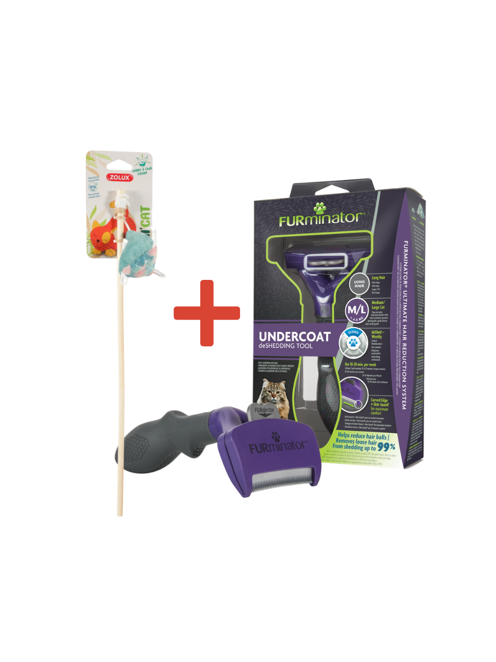 FURMINATOR dla kotów długowłosych Large + Zabawka dla kota GRATIS!