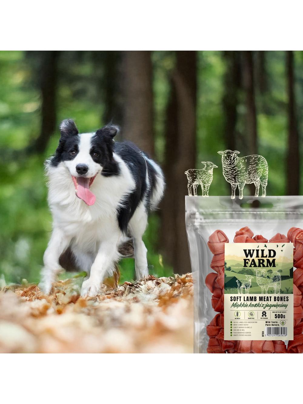 WILD FARM Miękkie kostki z jagnięciny 500g przysmak dla psa