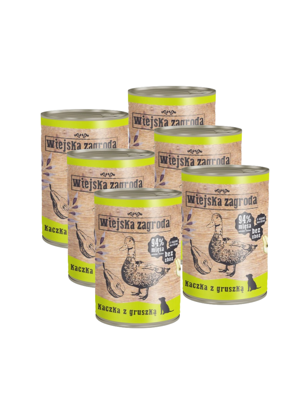 Wiejska Zagroda Kaczka z gruszką 6x400g dla psa