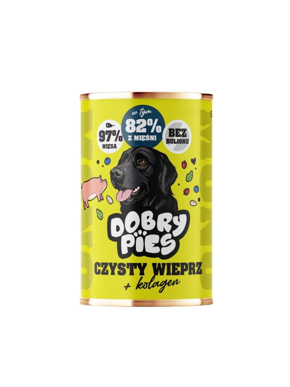 Dobry Pies Mono Wieprzowina z kolagenem 400g