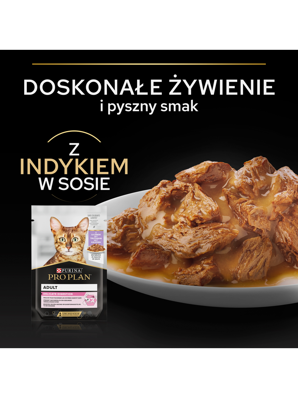 PRO PLAN Nutrisavour Delicate Karma dla kotów delikatne kawałki z indykiem w sosie 26x85g