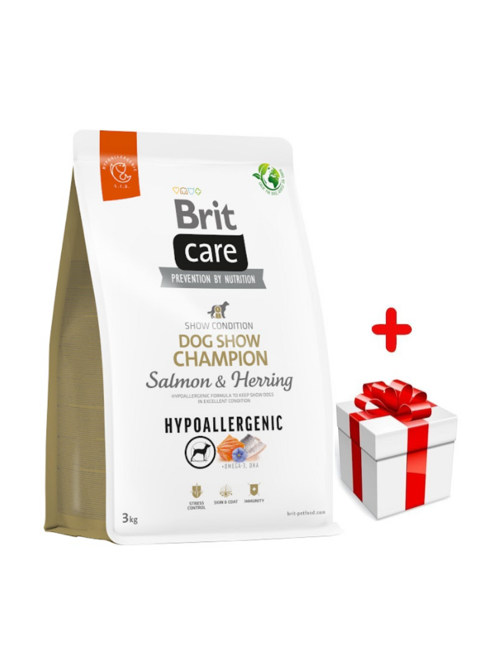 BRIT CARE Dog Hypoallergenic Dog Show Champion Salmon & Herring 3kg + niespodzianka dla psa GRATIS!