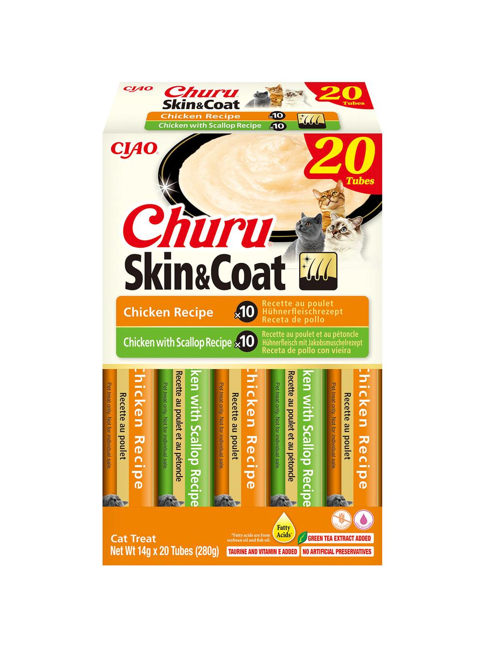 INABA Churu Skin & Coat dla kota o smaku kurczaka