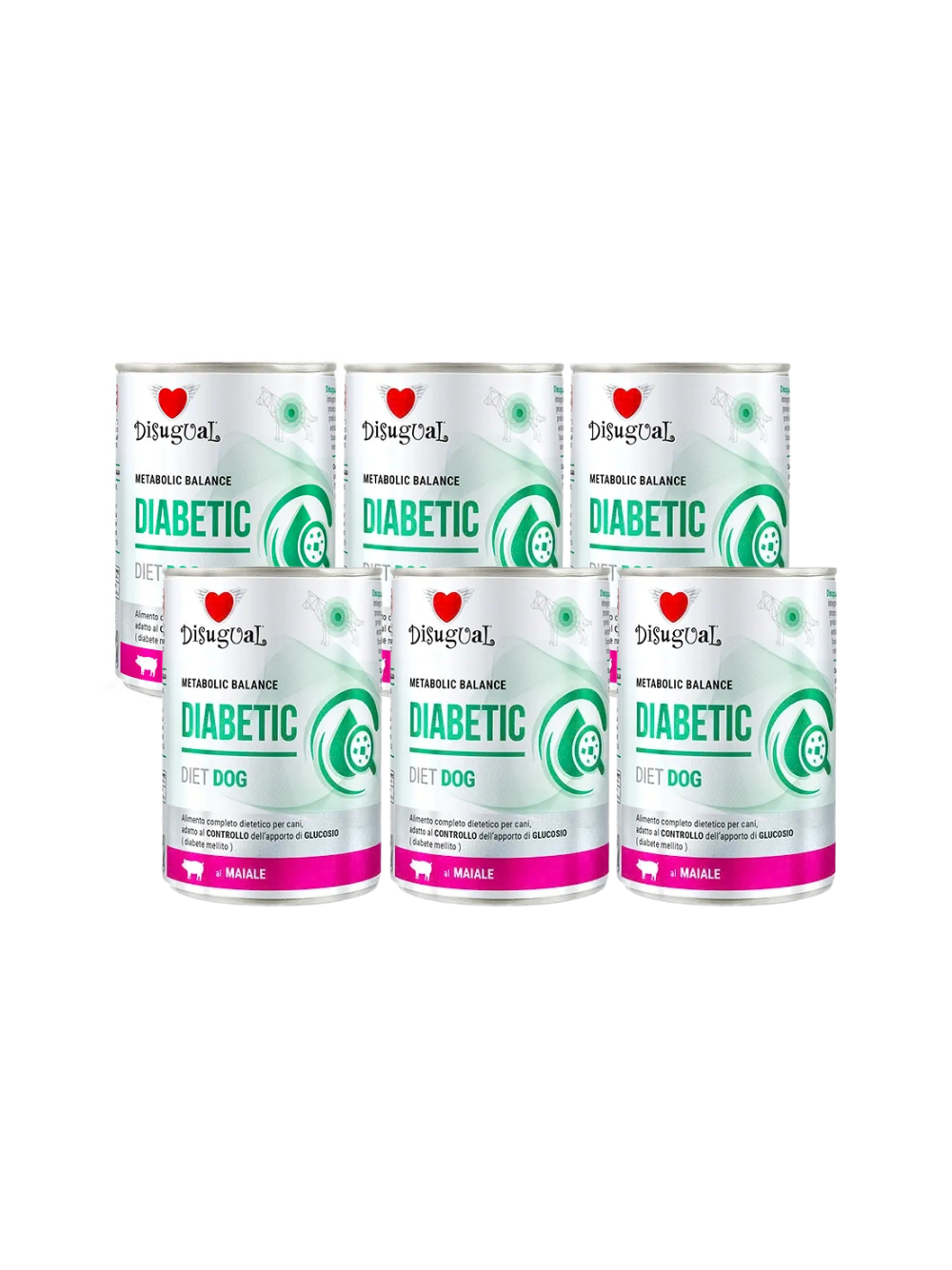 Disugual Karma mokra dla psa Weterynaryjna DIABETIC Wieprzowina (dorosły) 6x400g