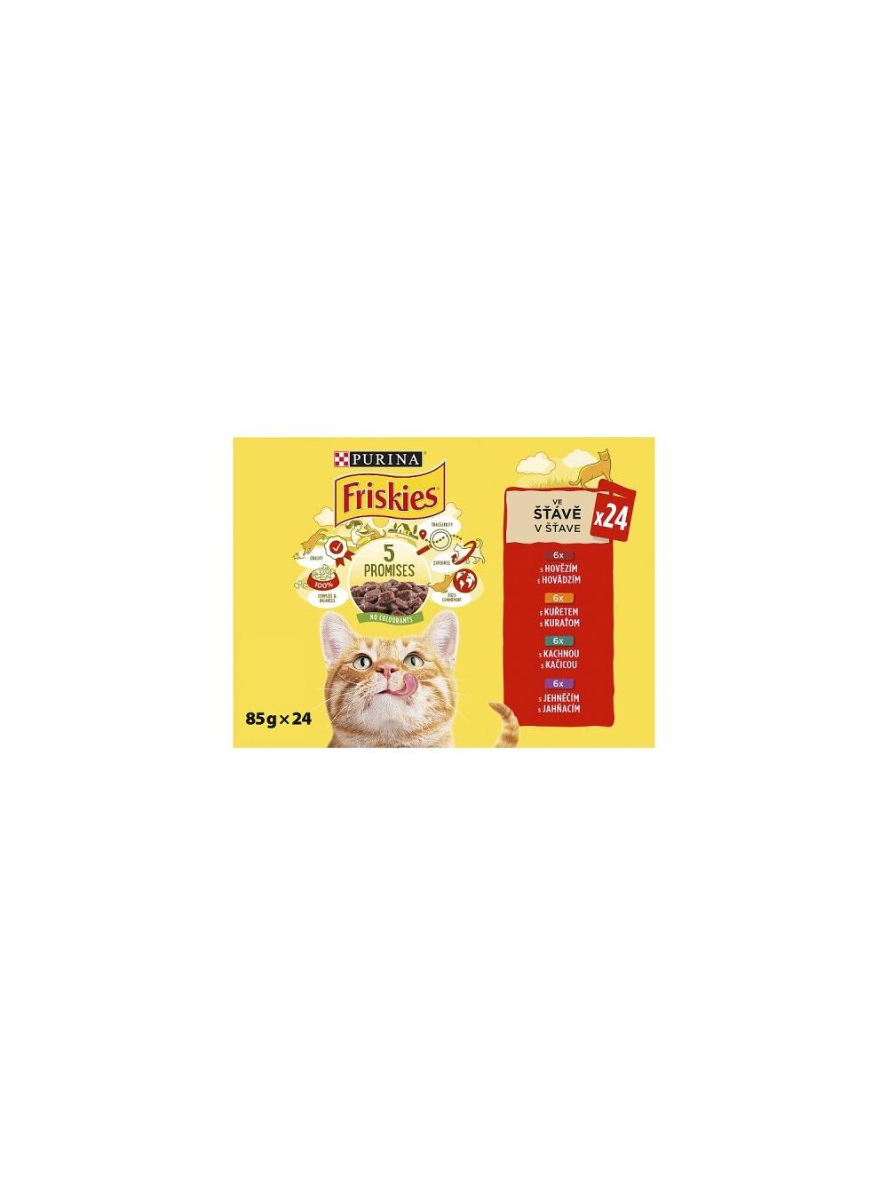 PURINA Friskies Cat mięso w sosie MIX smaków 96x85g