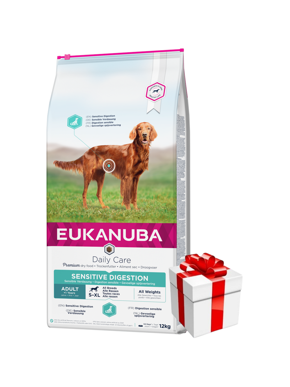 EUKANUBA Daily Care Adult Sensitive Digestion 12kg + niespodzianka dla psa GRATIS!